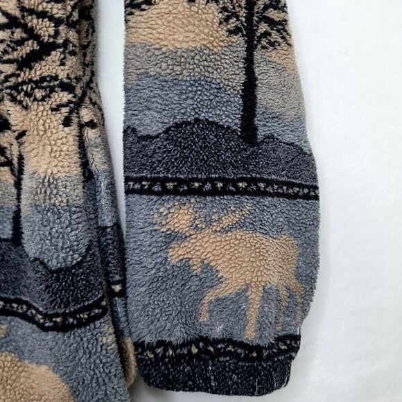 Vintage TeePee Canadian Wilderness Full Zip Fleece Sweater Size Medium - Picture 11 of 11